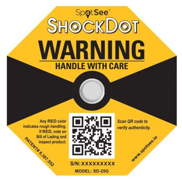 Shockdot Packaging handling safe shipping impact indicator